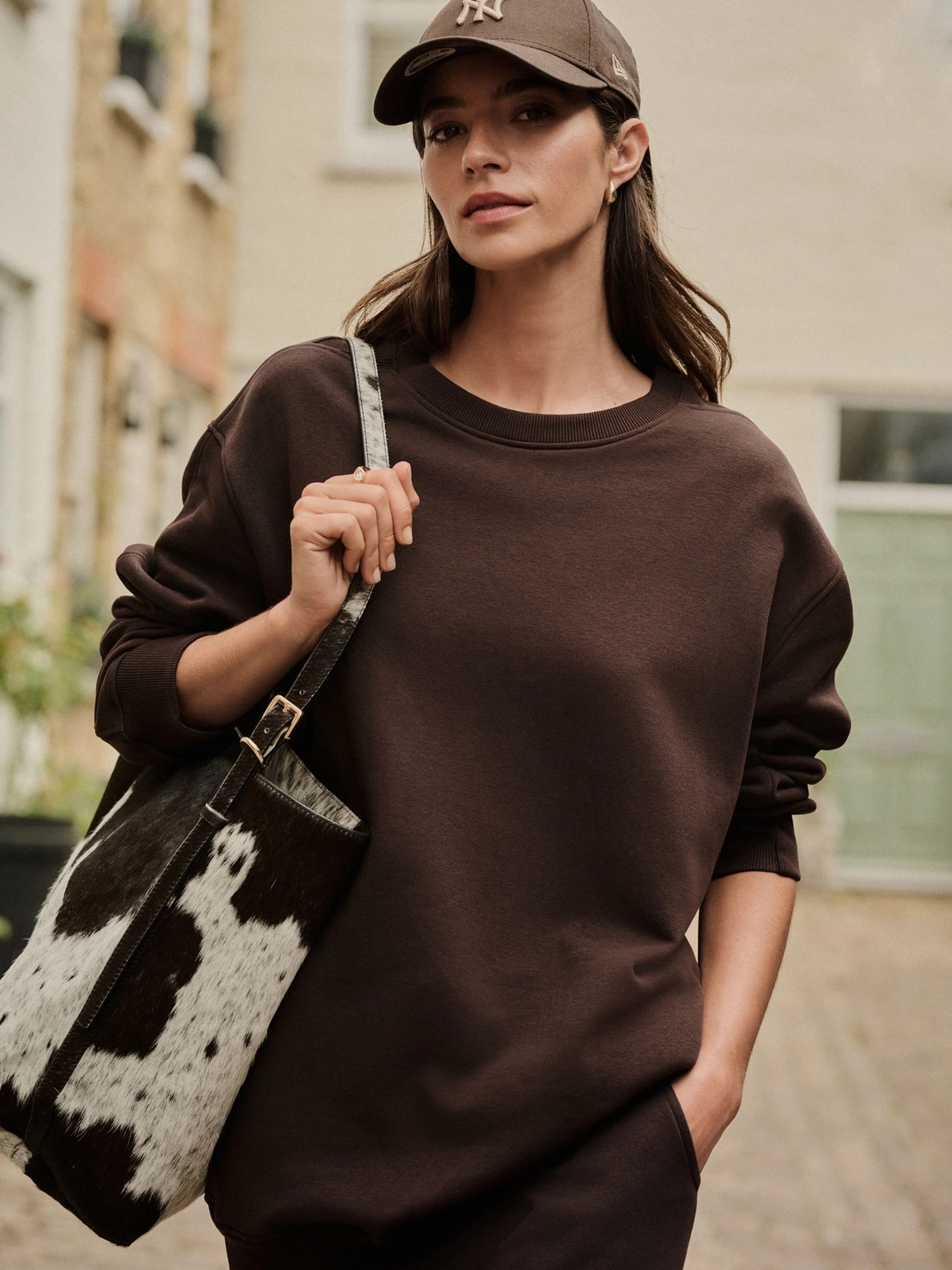 Chocolate Brown Relaxed Fit Essentials Longline Sweatshirt